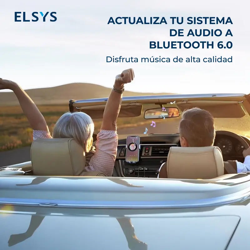 Adaptador Bluetooth para auto con micrófono manos libres, audio estéreo 3.5 mm, reconexión automática y conexión estable para uso diario