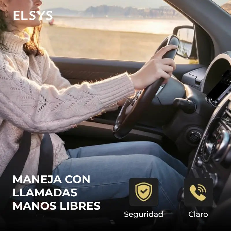 Adaptador Bluetooth para auto con micrófono manos libres, audio estéreo 3.5 mm, reconexión automática y conexión estable para uso diario