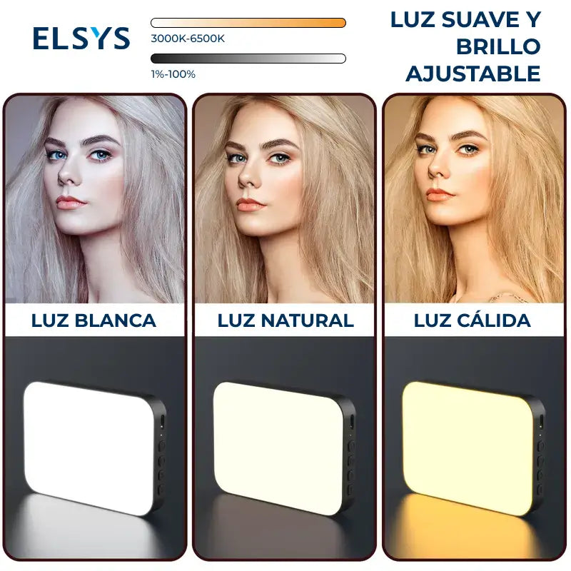 Luz LED recargable con clip para celular y laptop, iluminación portátil para selfies, videollamadas, streaming y maquillaje en casa y uso diario