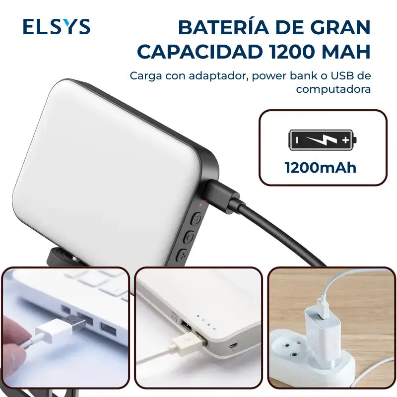 Luz LED recargable con clip para celular y laptop, iluminación portátil para selfies, videollamadas, streaming y maquillaje en casa y uso diario