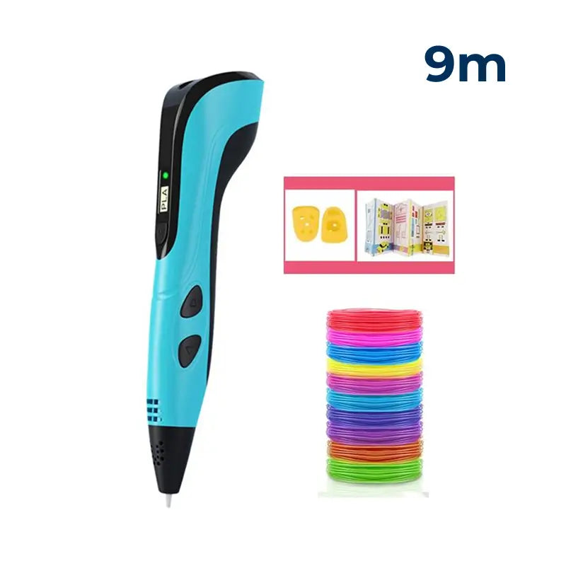 Pluma 3D con pantalla LCD y filamento PLA para niños, kit creativo con carga Type-C y 3 velocidades para dibujar y crear en casa