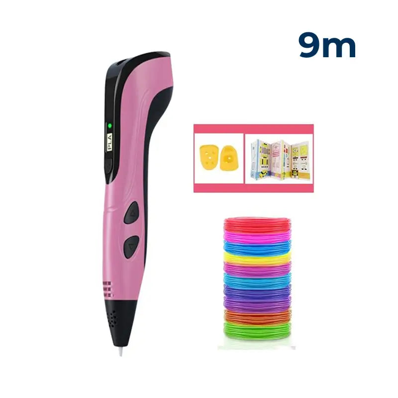 Pluma 3D con pantalla LCD y filamento PLA para niños, kit creativo con carga Type-C y 3 velocidades para dibujar y crear en casa