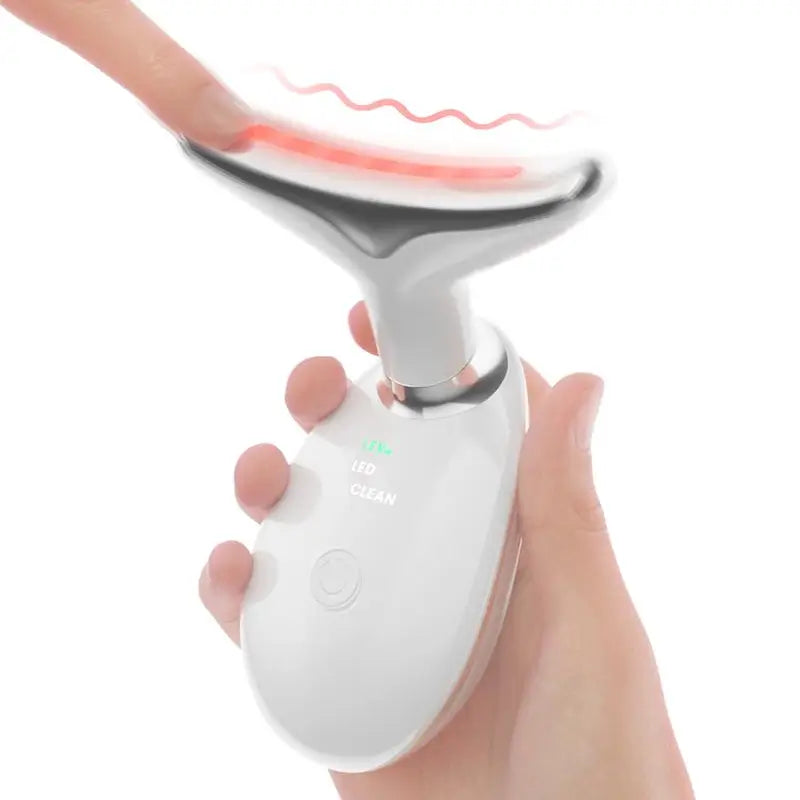Masajeador Facial y de Cuello con 7 Luces LED, Herramienta de Cuidado de la Piel de 7 Colores, Dispositivo de Belleza para Rostro y Cuerpo, Regalo para Mujer