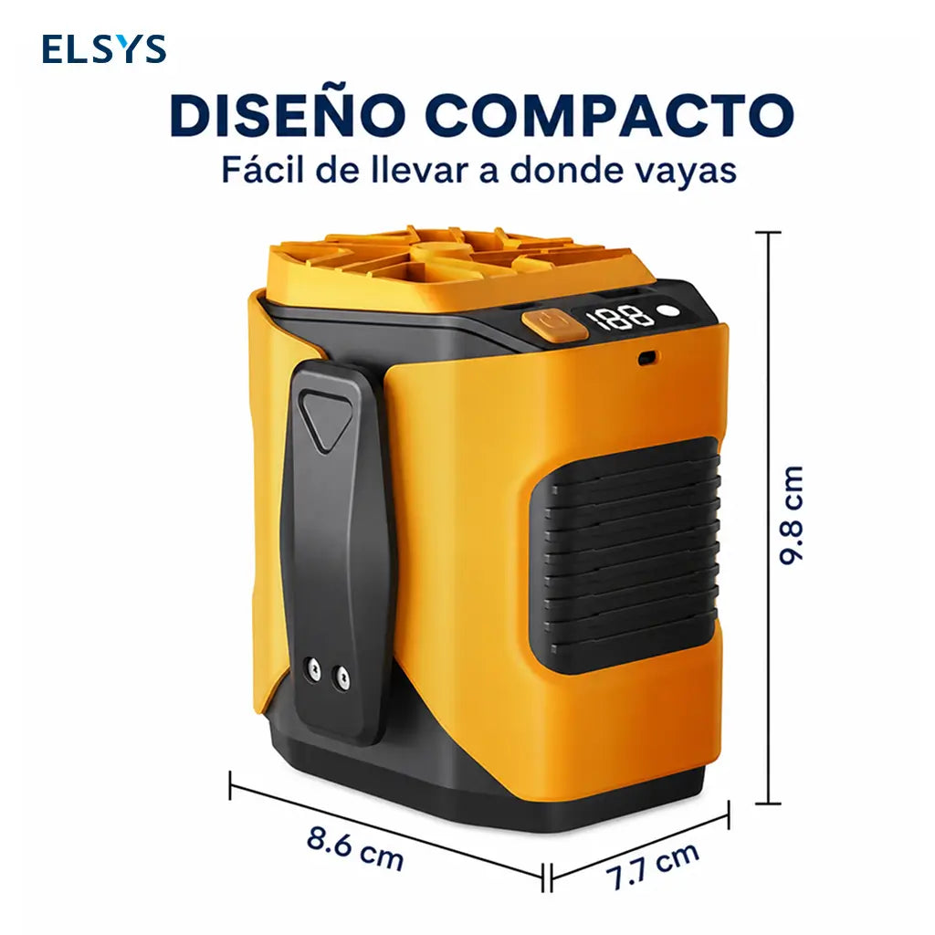 Ventilador personal manos libres con 10 velocidades, motor brushless y carga USB-C para obra, jardín, bici y camping en días calurosos