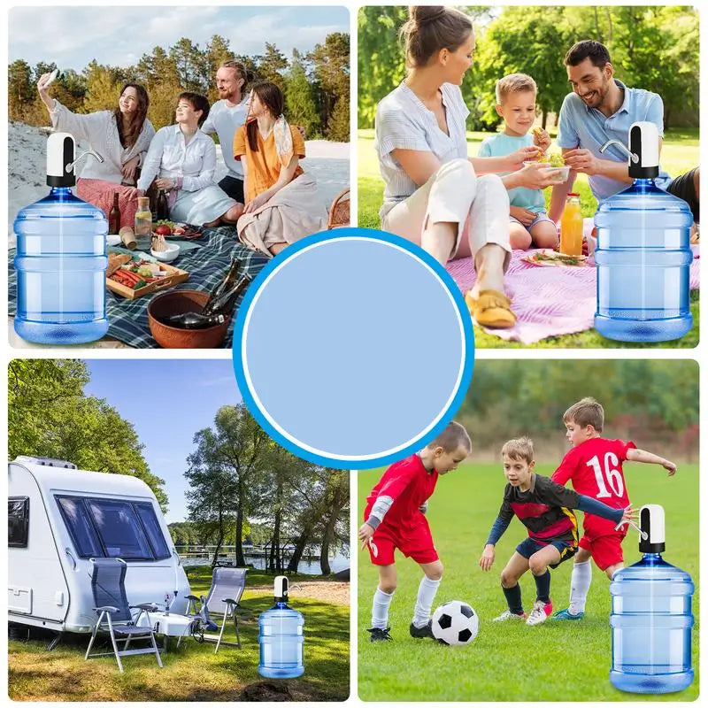 Dispensador de Agua para Garrafón de 19 Litros - Bomba de Agua Recargable USB, Libre de BPA, Manguera de Silicona de Grado Alimenticio, Boquilla de Acero Inoxidable - Batería de 30 a 40 Días, Operación de un Solo Botón para Cocina, Camping y Oficina