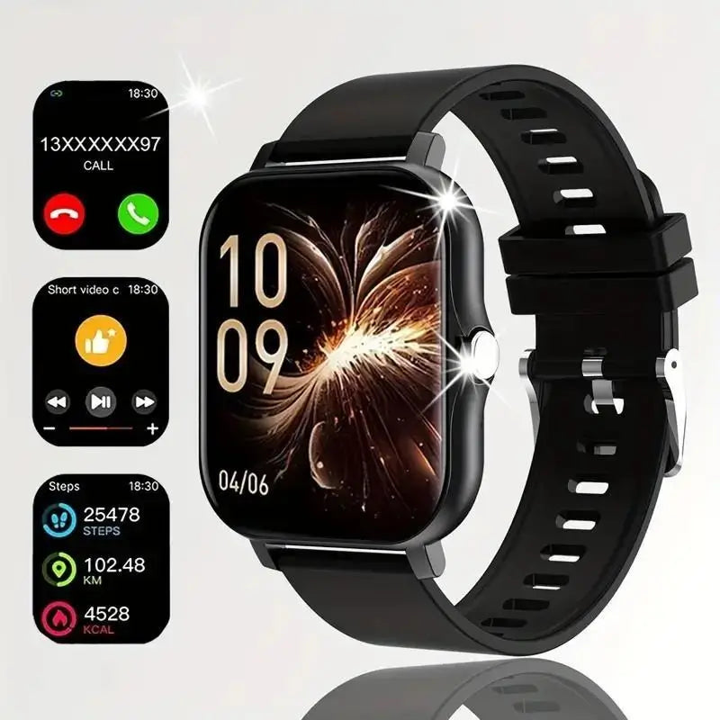 Smartwatch con llamadas inalámbricas, modo multideporte, notificaciones de mensajes, pantalla HD, multifuncional, ideal para regalo, carga USB, extensible de aleación