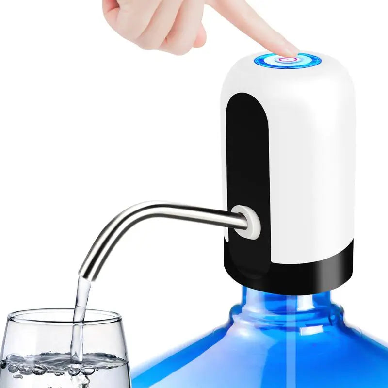 Dispensador de Agua para Garrafón de 19 Litros - Bomba de Agua Recargable USB, Libre de BPA, Manguera de Silicona de Grado Alimenticio, Boquilla de Acero Inoxidable - Batería de 30 a 40 Días, Operación de un Solo Botón para Cocina, Camping y Oficina