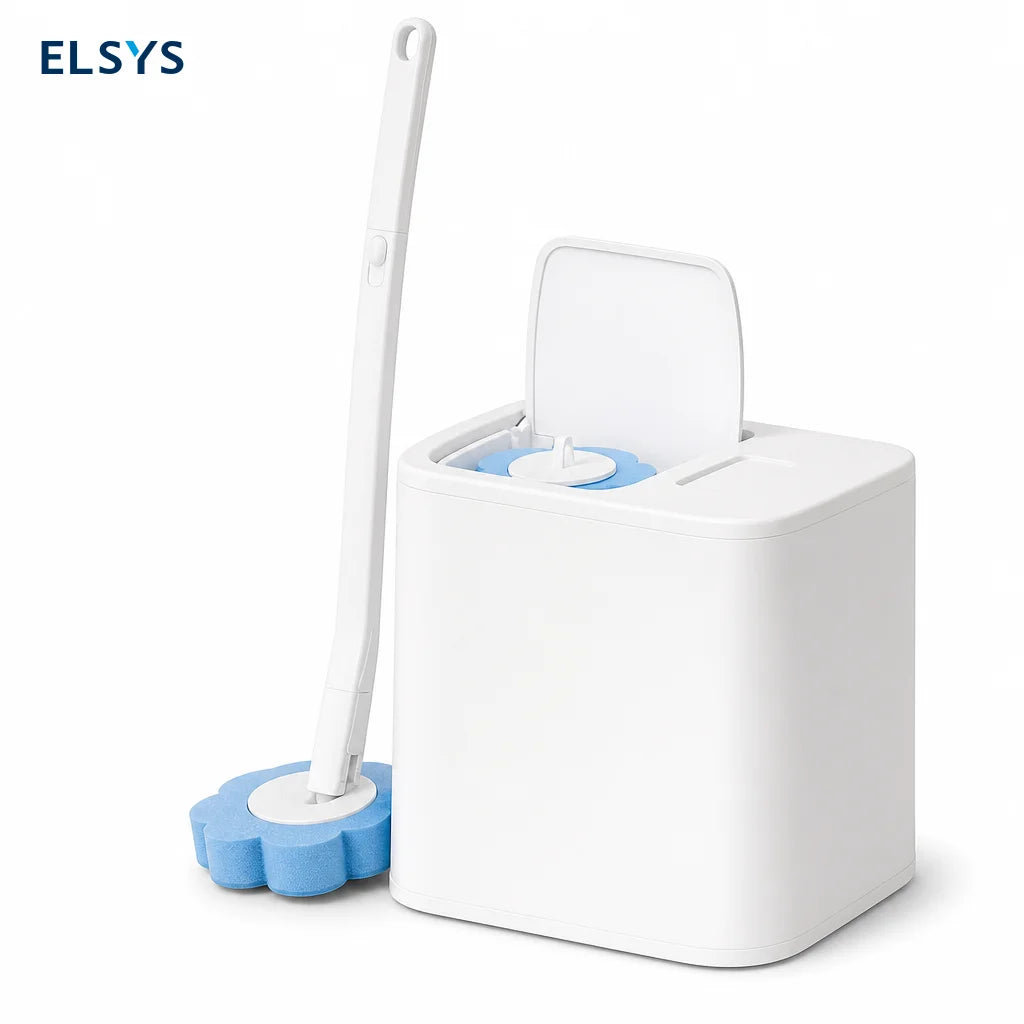 Cepillo desechable para baño con 24 repuestos aromáticos, limpiador integrado y soporte de pared para WC y lavabo diario