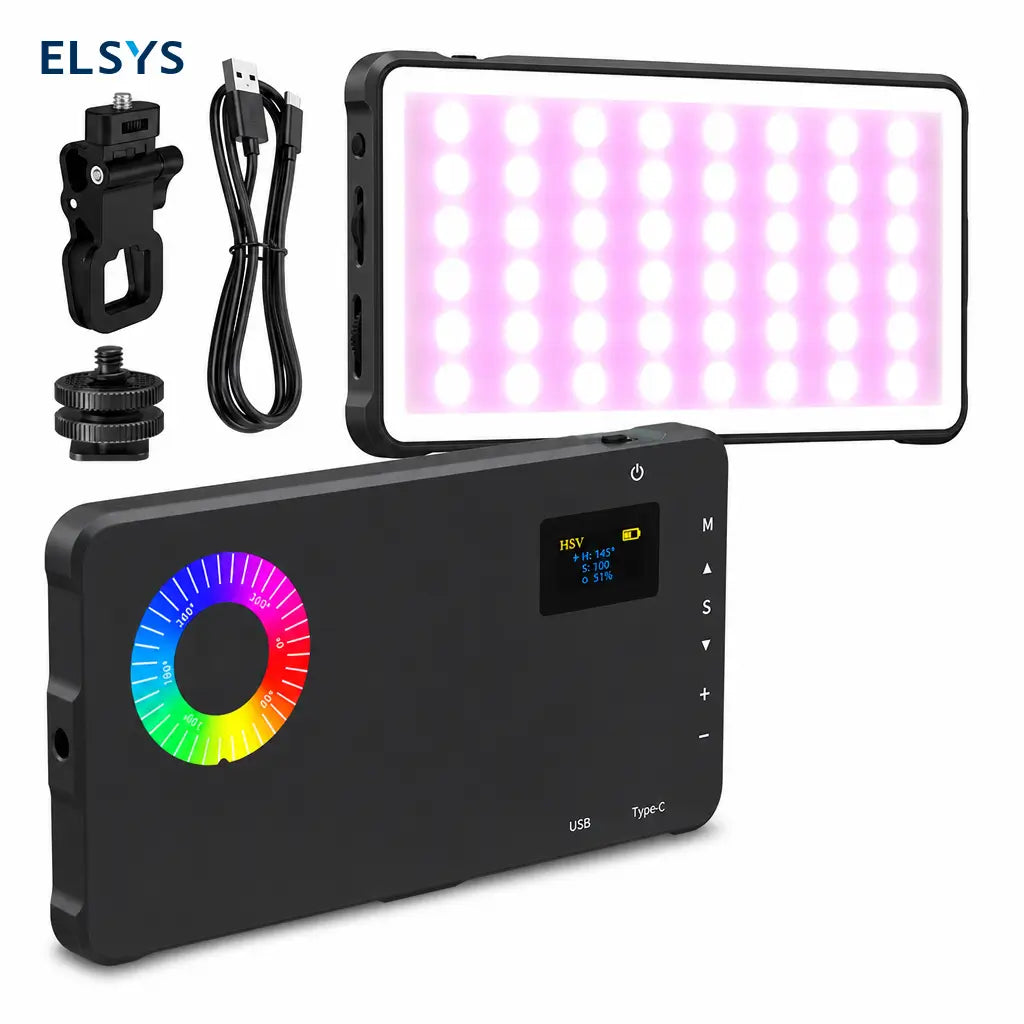 Luz fotográfica RGB recargable por USB 4000mAh compacta para cámara de celular, streaming en vivo y vlogs de viaje creativos diarios