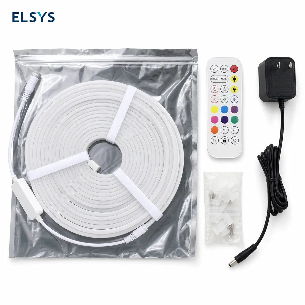 Tira LED neón RGB flexible con sincronización musical, IP67 y control por app para decoración en recámaras, setup gamer y exteriores