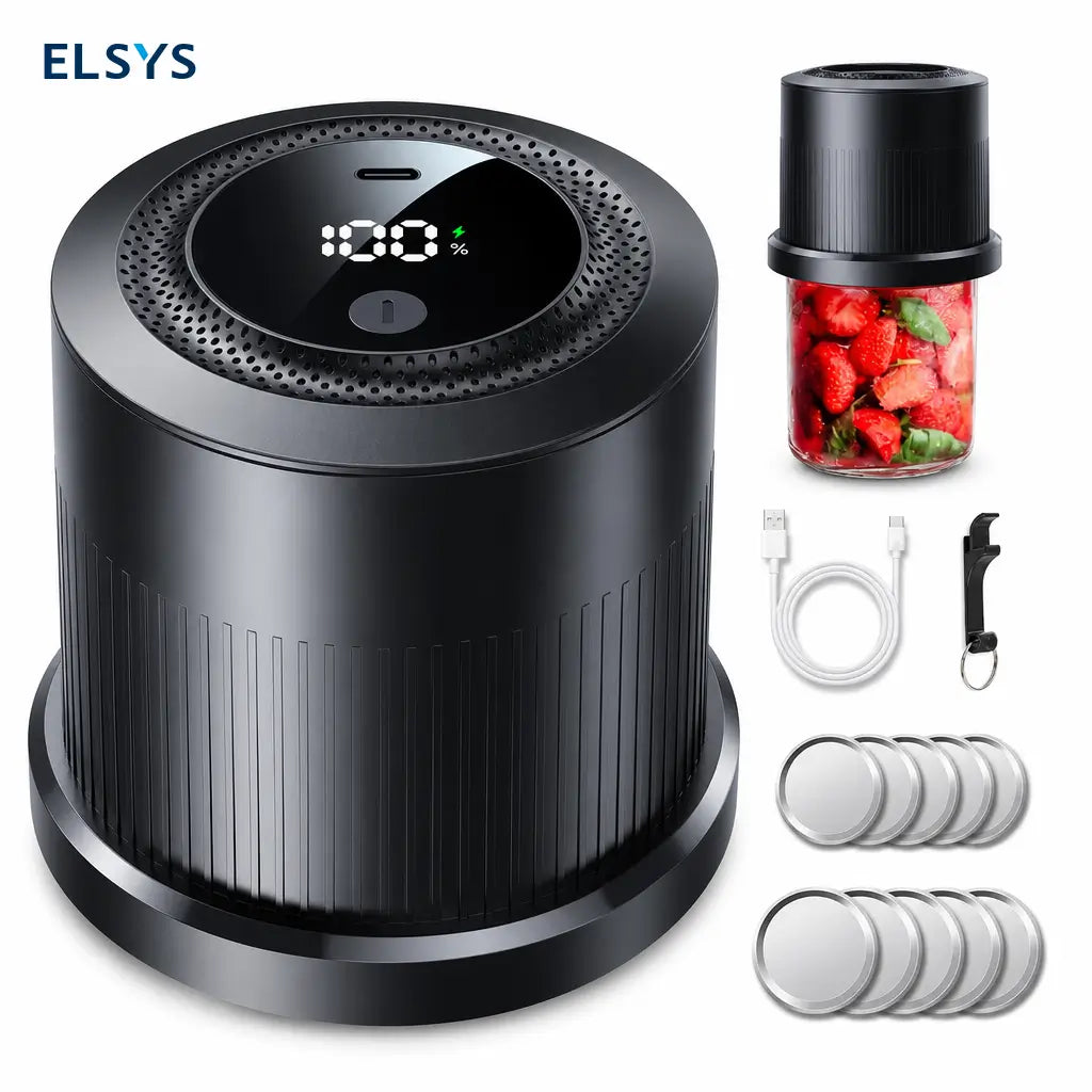 Kit sellador al vacío eléctrico para frascos Mason de boca ancha y regular, bolsas y botellas, conservación automática de alimentos en casa