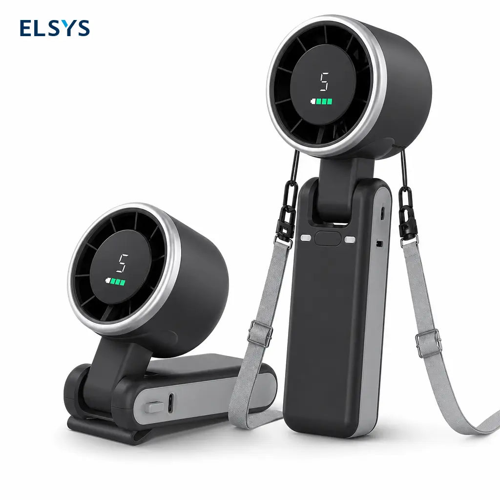 Ventilador portátil recargable 4000mAh con 5 velocidades, plegable y ligero para viajes, festivales, oficina y días de calor al aire libre