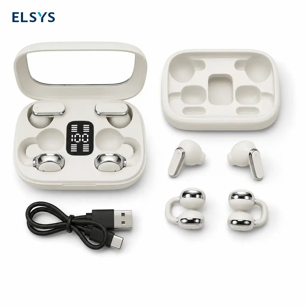 Auriculares inalámbricos Bluetooth 5.4 2 en 1 con modo in-ear y clip-on para música, llamadas claras y gaming sin cables diario