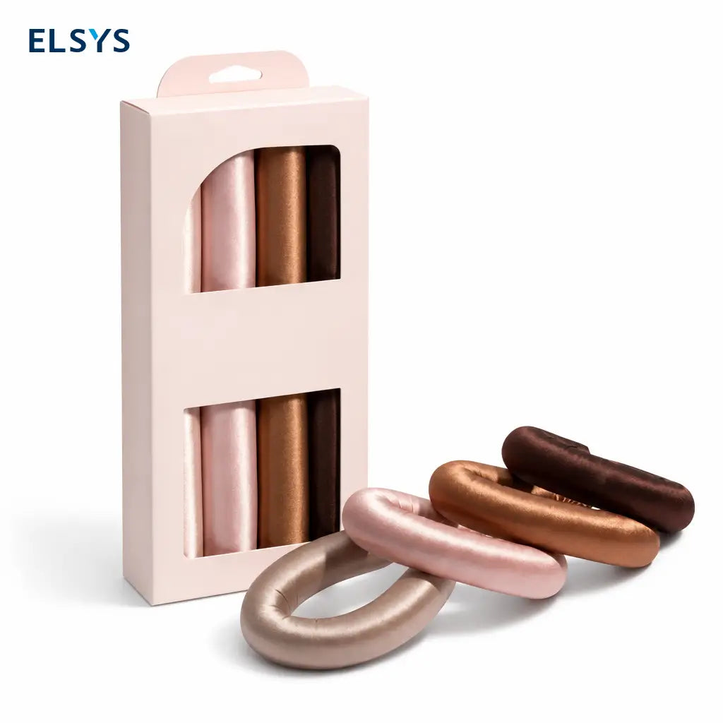 Rulos satinados sin calor jumbo flexibles de 4 piezas para ondas suaves y rizos grandes mientras duermes sin maltratar el cabello