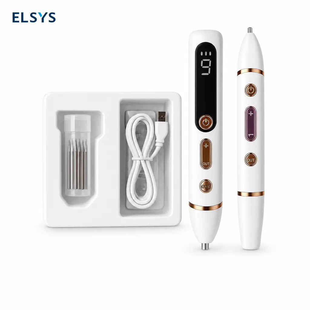 Pluma facial LCD recargable USB con 9 niveles de ajuste para rutina de skincare en casa y retoques de precisión diarios