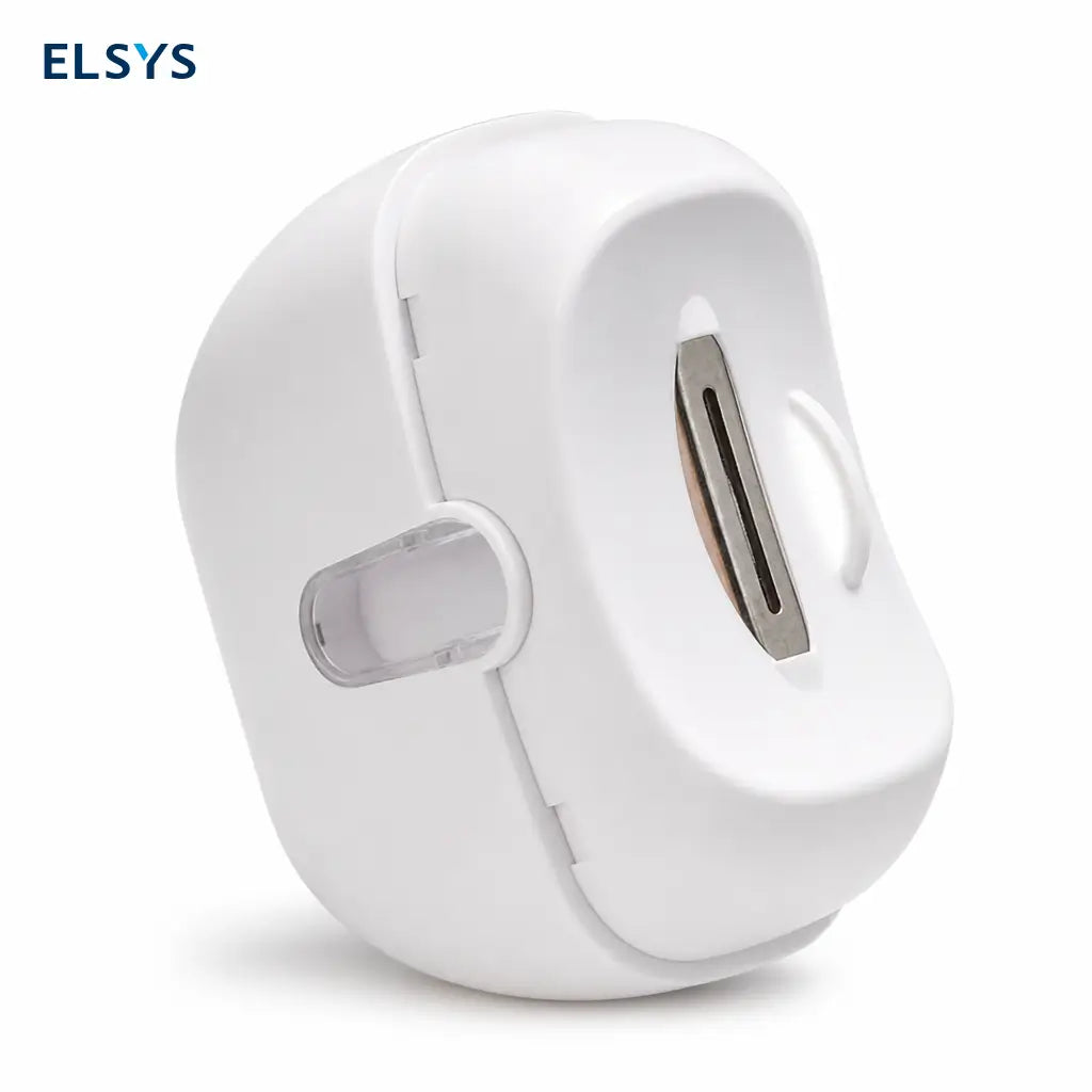 Cortauñas eléctrico ligero de ABS con iluminación LED, carga Tipo C y almacenamiento higiénico para uso diario y viajes en casa sin molestias