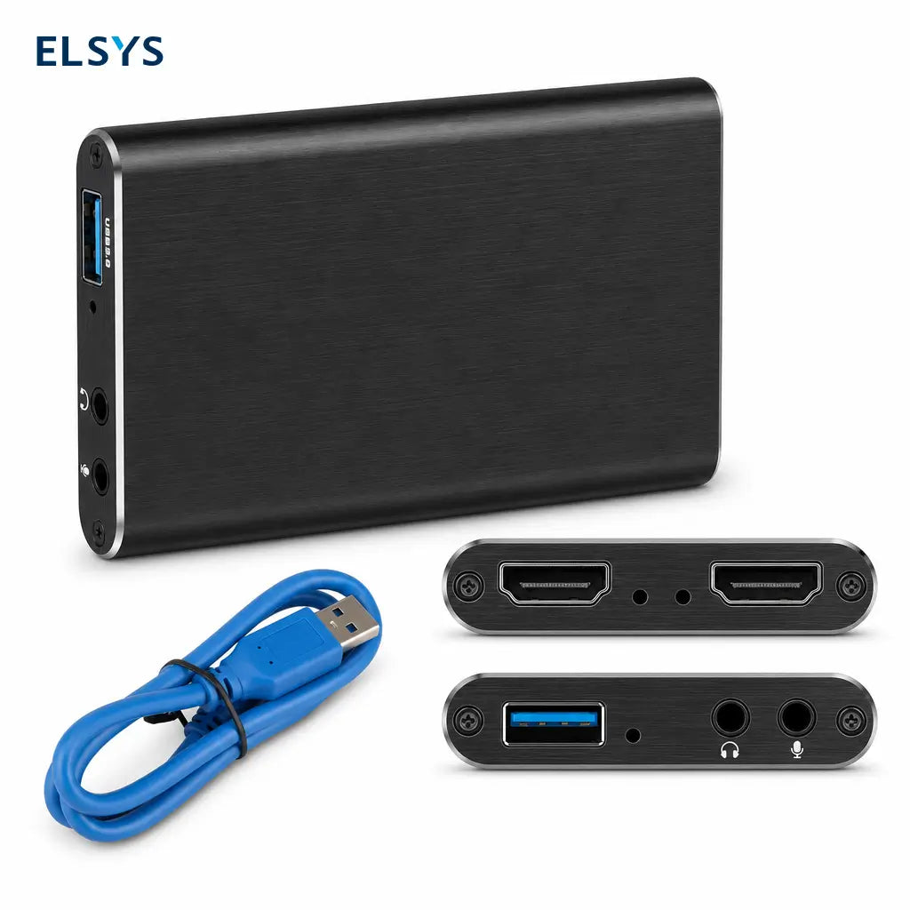 Tarjeta de captura HDMI para Nintendo Switch, PS4 y PS5 con audio 3.5mm, ideal para directos, clases y reuniones en computadora sin drivers