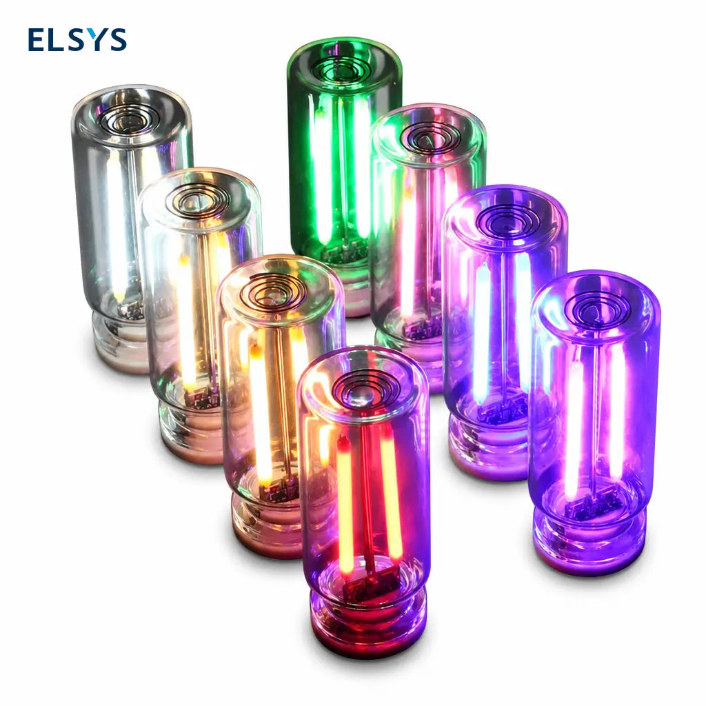 Lámpara LED USB táctil regulable con doble filamento para ambiente decorativo en auto, recámara o escritorio de noche y lectura suave