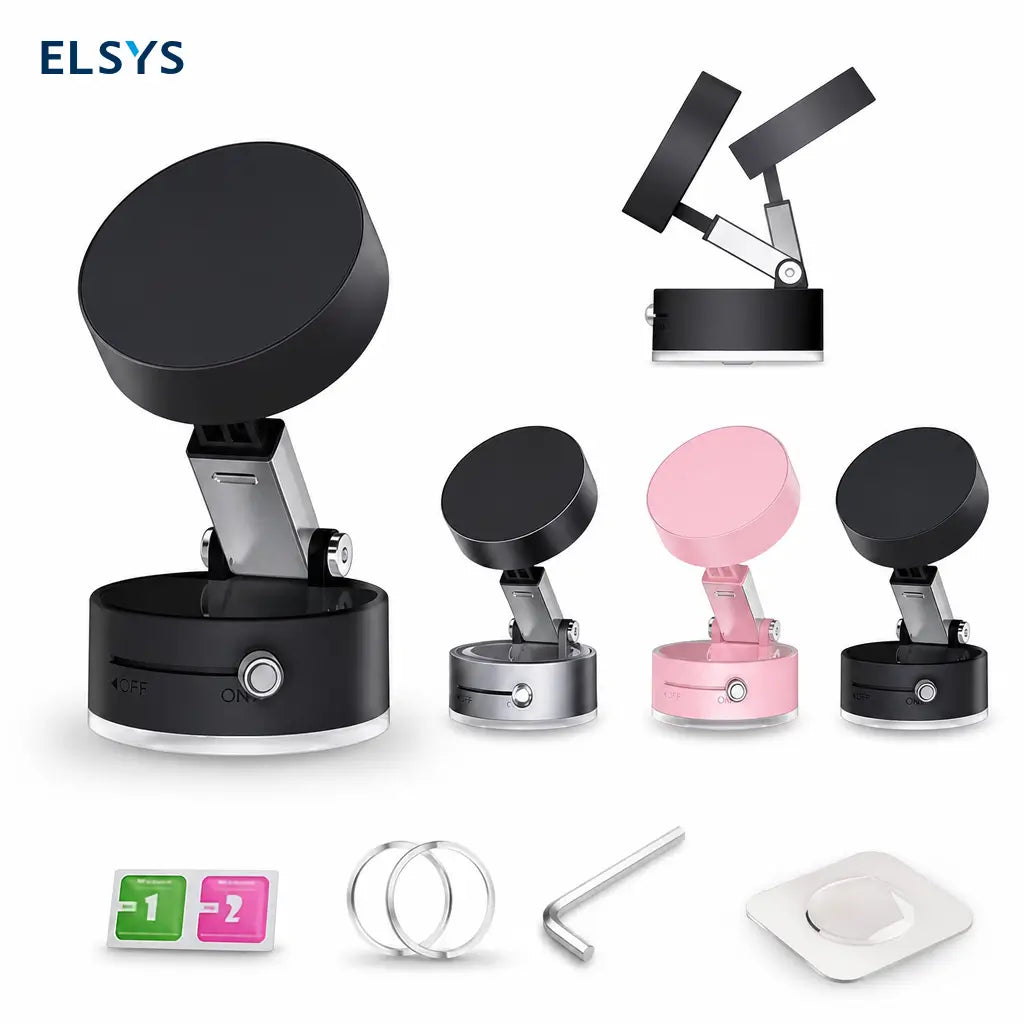 Base magnética de doble succión para celular, portátil y retráctil, ideal para tablero, parabrisas, escritorio y videollamadas en viajes con ajuste 360°