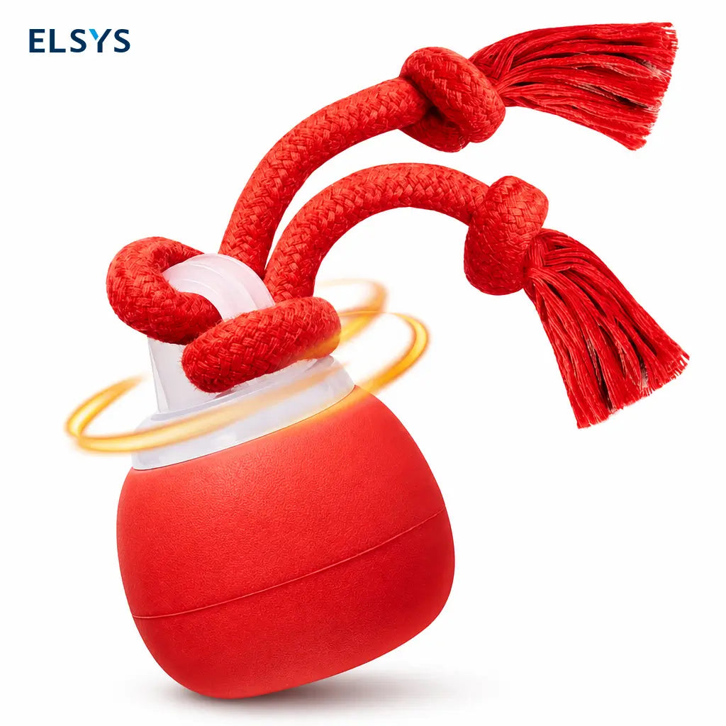 Pelota interactiva recargable para perro con cuerda mordible, sonido chillón y 3 modos para cachorros y razas pequeñas y medianas