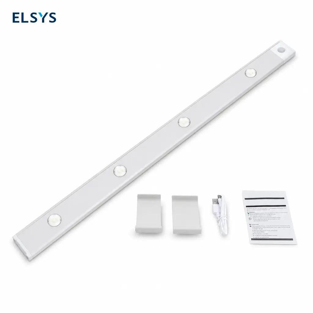 Lámpara LED ultradelgada con sensor de movimiento, recargable por USB y luz regulable para clóset, cocina, recámara e interiores