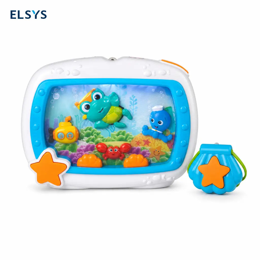 Proyector musical para cuna con luces tenues, sonidos del mar y control remoto, ideal para rutina de sueño de bebés recién nacidos