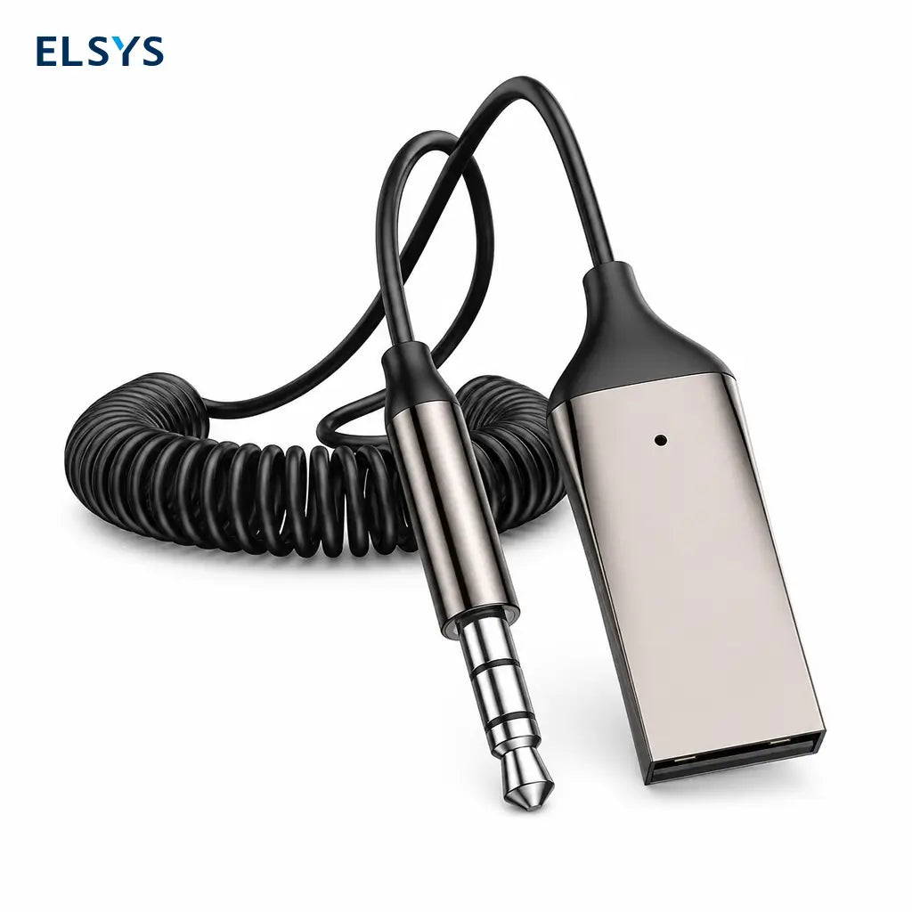 Adaptador Bluetooth AUX 3.5mm para auto con micrófono integrado, llamadas manos libres y audio estéreo estable en viajes diarios y carretera