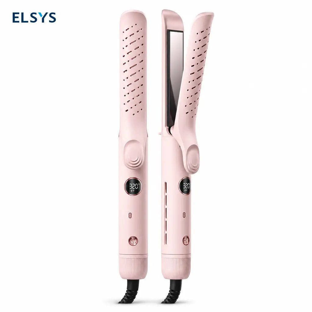 Plancha y rizador 2 en 1 con aire frío 360° para peinar ondas, rizos y cabello lacio en casa sin maltratar tanto