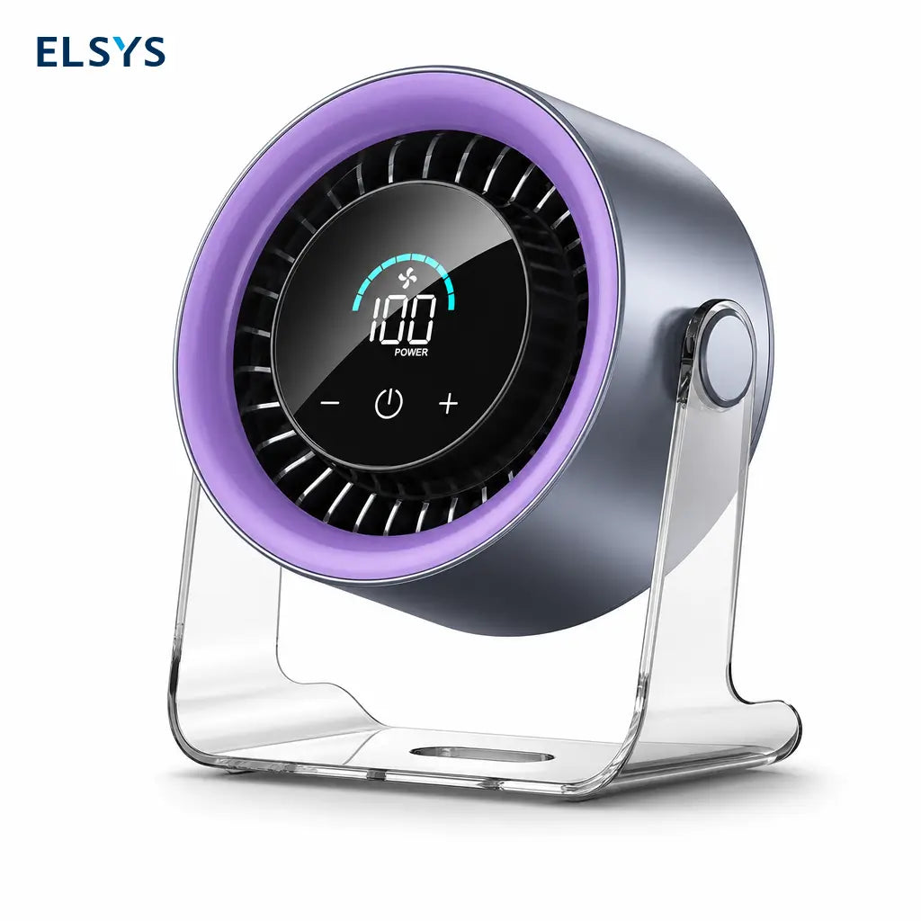 Ventilador de mesa recargable y portátil con pantalla digital, 100 velocidades y flujo silencioso para oficina, recámara o cocina en casa