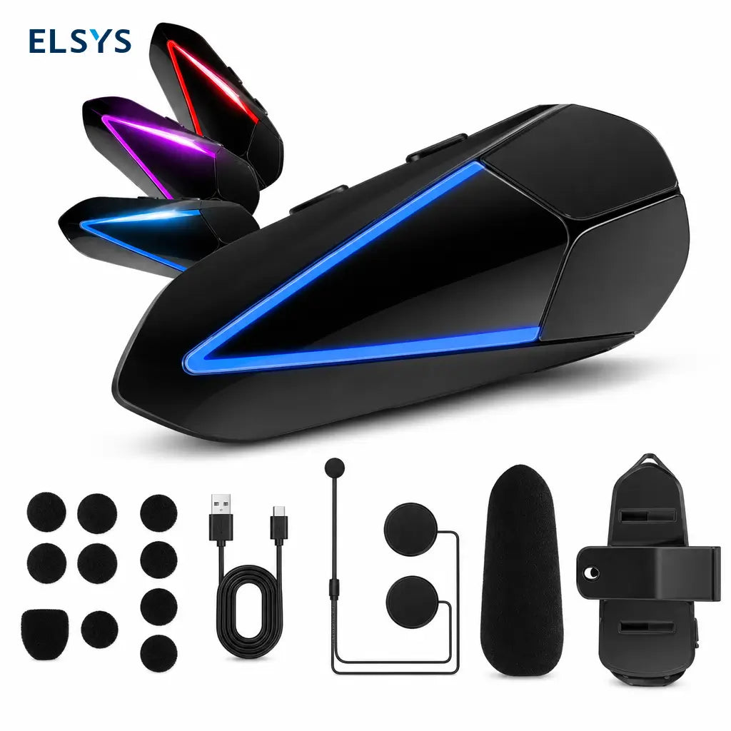Audífono Bluetooth 5.4 manos libres para casco de moto con micrófono rígido, IP66 y batería 1000 mAh para rutas en solitario