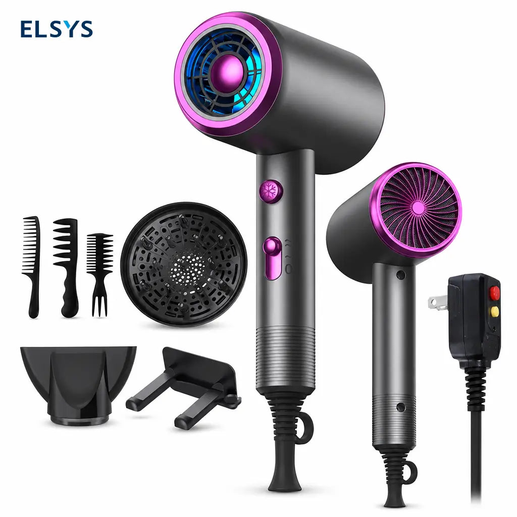 Secadora de cabello compacta G2 con tecnología iónica, aire frío rápido y accesorios para alisar, definir rizos y reducir frizz