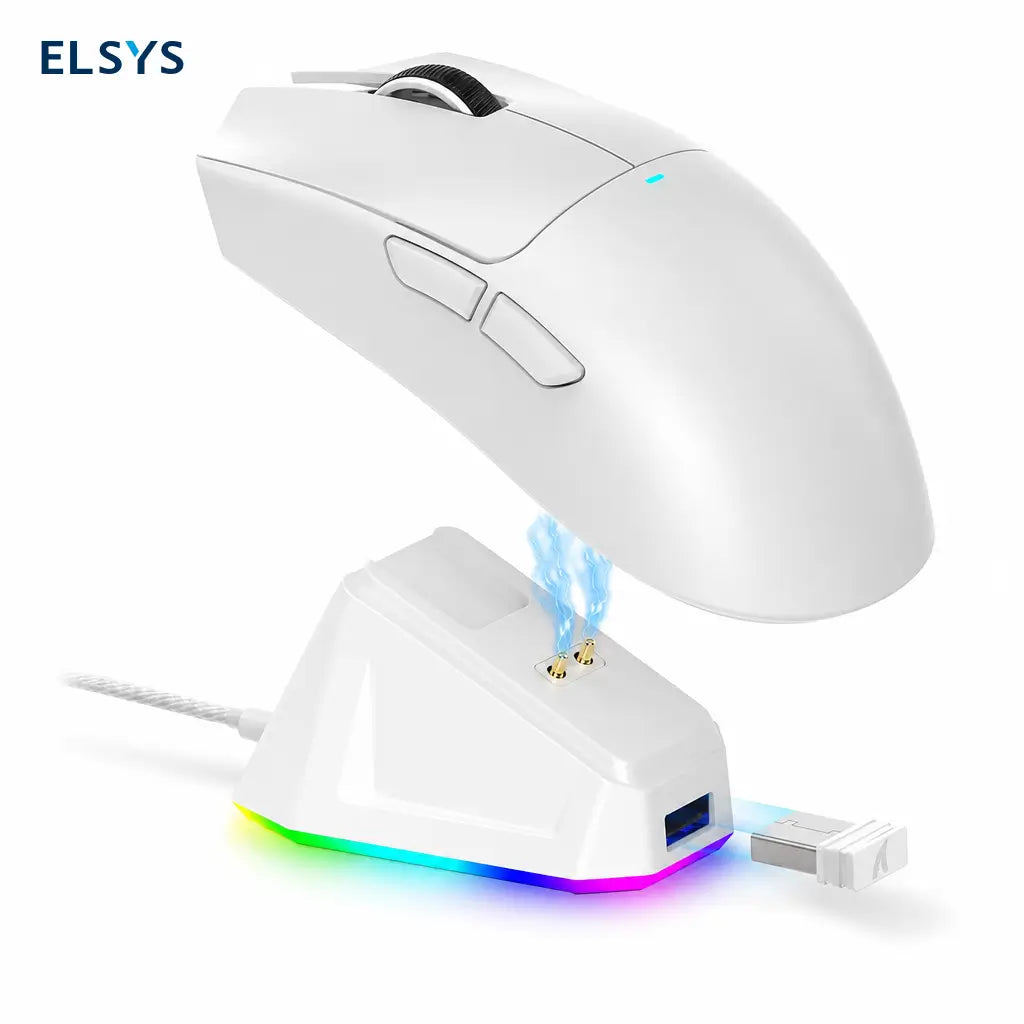 Mouse gamer inalámbrico X11 con base de carga, luz RGB y sensor óptico para juego competitivo y trabajo productivo en casa u oficina