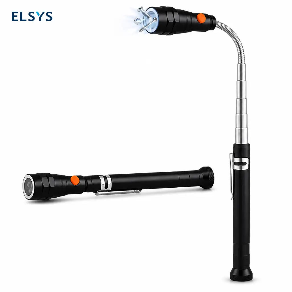 Herramienta magnética telescópica con linterna LED para recuperar tornillos en auto y taller