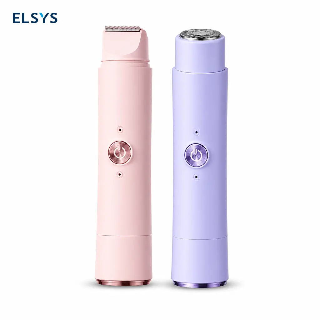 Afeitadora eléctrica 2 en 1 recargable USB con doble cabezal para depilación suave de rostro, piernas y zona bikini en casa