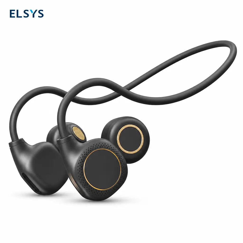 Audífonos deportivos open-ear Bluetooth 5.4 resistentes al sudor, con batería de 8 horas y ajuste seguro para correr diario
