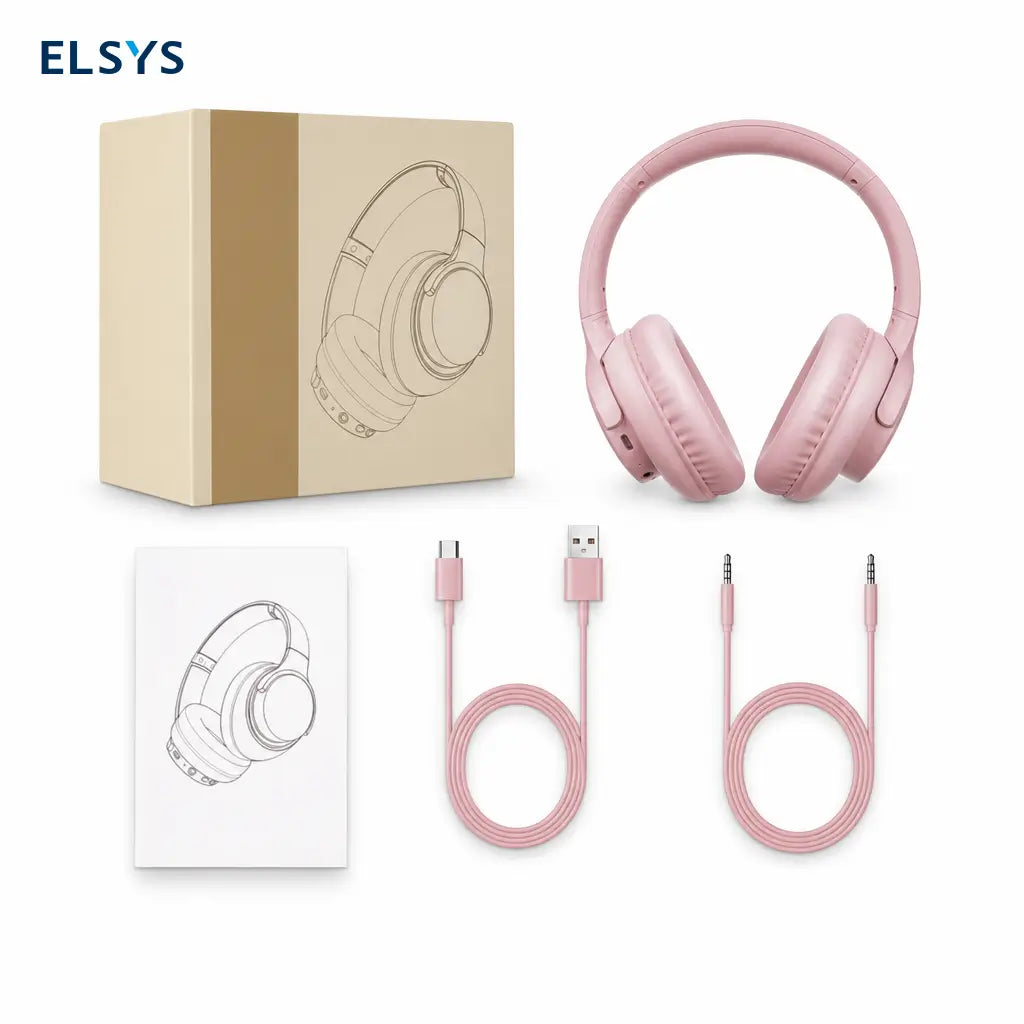 Audífonos over-ear inalámbricos 5.4 plegables con micrófono, 65 h de batería para música, llamadas, celular y computadora en casa, escuela o viajes
