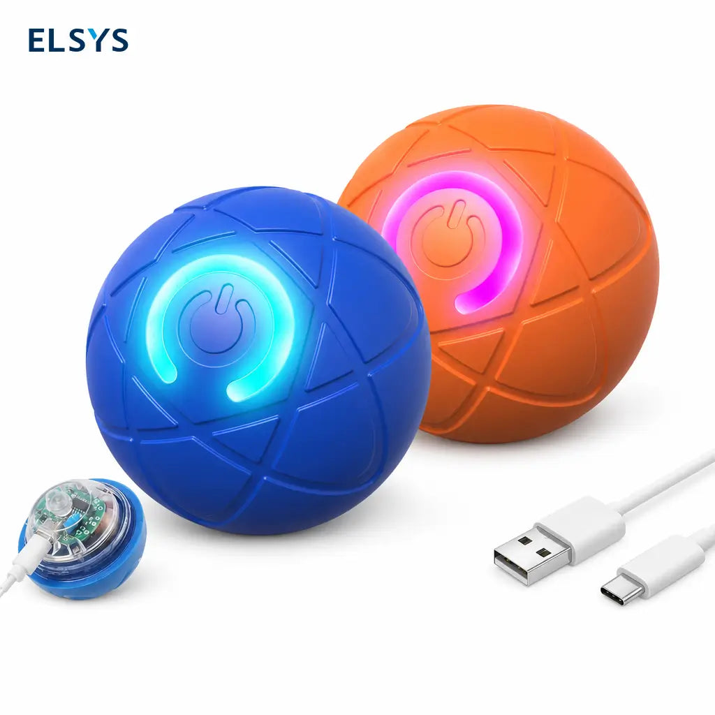 Pelota interactiva vibratoria para perros pequeños y medianos, con luz LED, recargable USB y activación por mordida para juego en casa