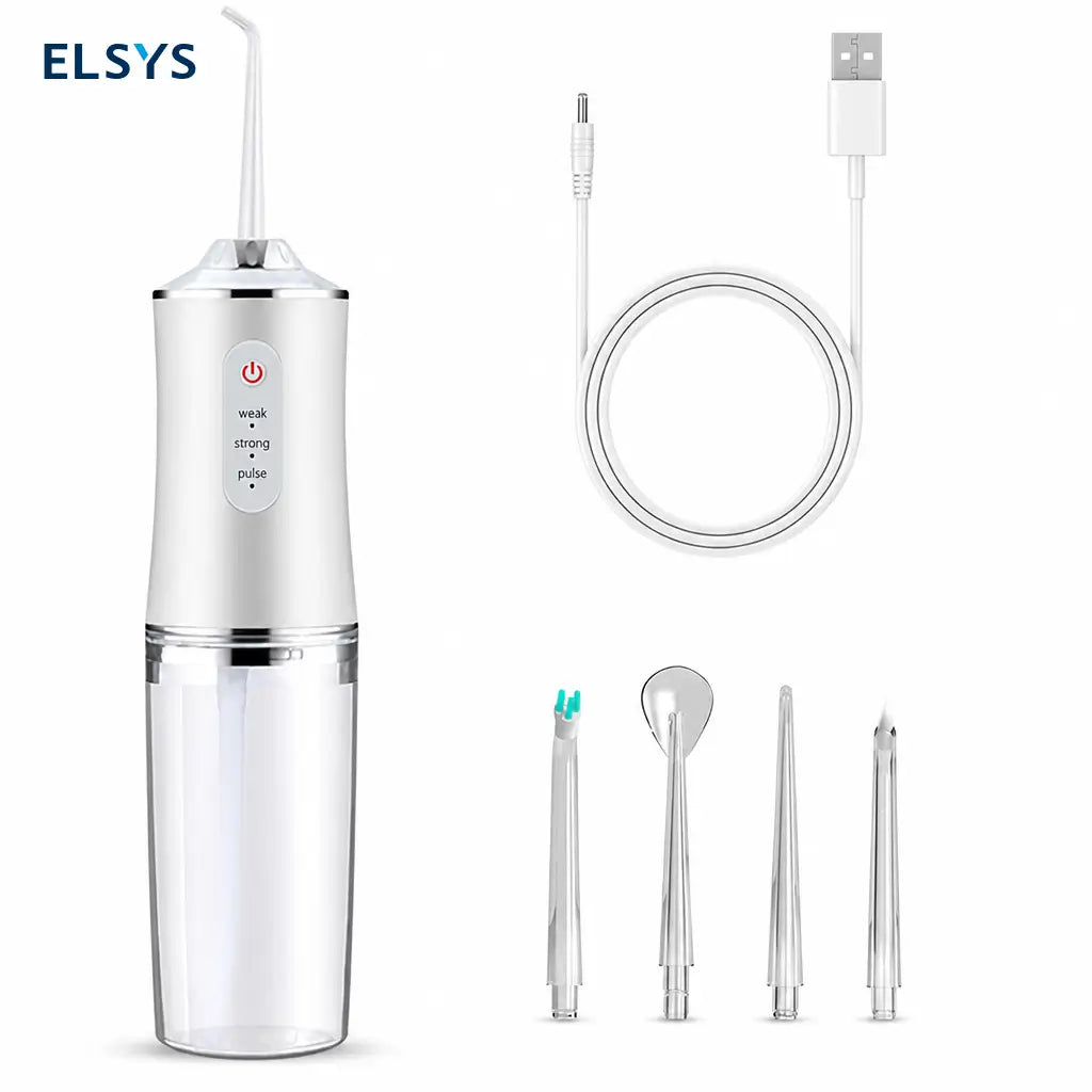 Irrigador bucal portátil recargable con tanque desmontable de 300 ml para limpieza dental diaria y cuidado de encías en adultos