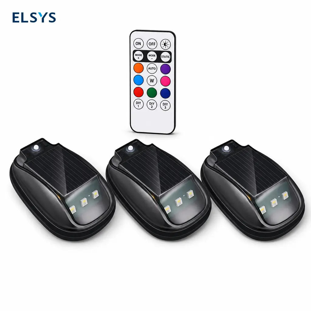Luz estroboscópica solar RGB para techo de auto, con control remoto e instalación inalámbrica para camionetas pickup y camping nocturno seguro