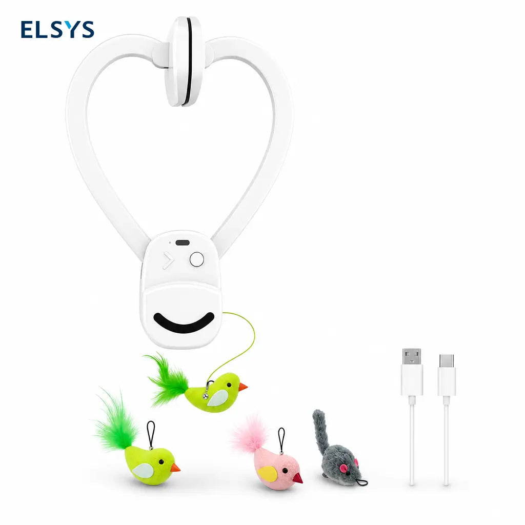Juguete interactivo para gatos de interior con ave voladora automática USB-C para ejercicio, caza y diversión sin manos en gatitos y adultos