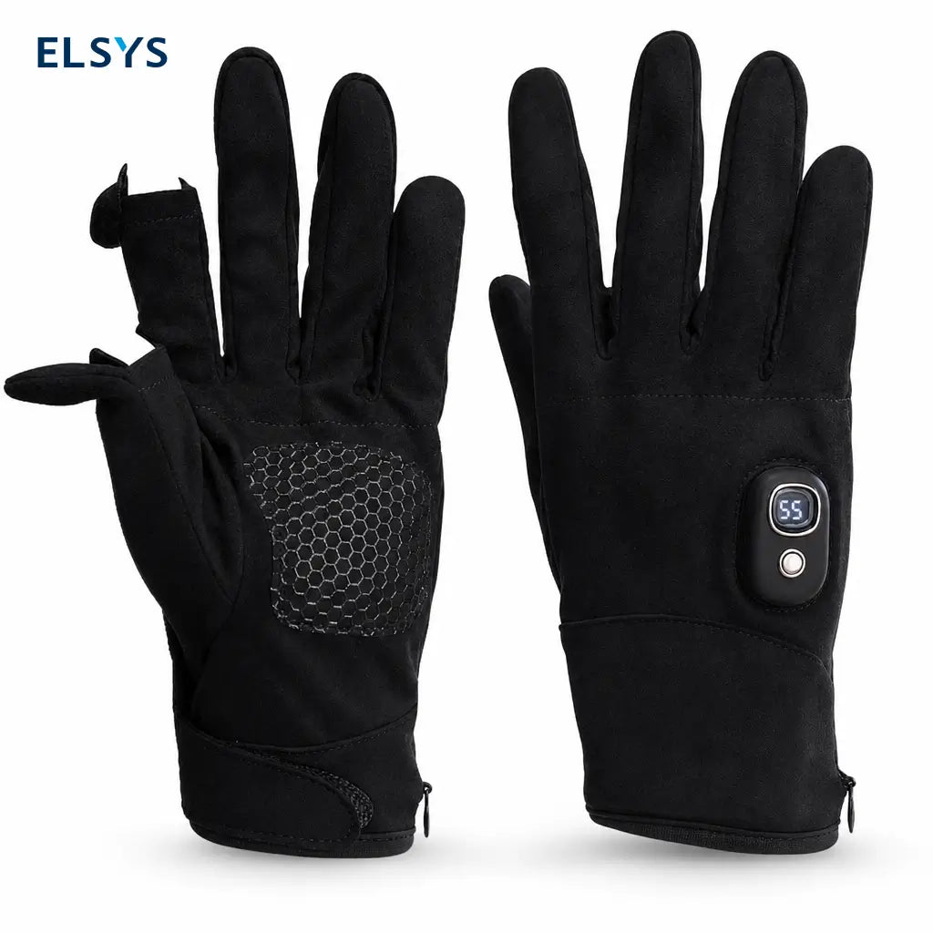 Guantes térmicos recargables con pantalla digital y 5 niveles de calor para ciclismo y actividades al aire libre en clima frío diario