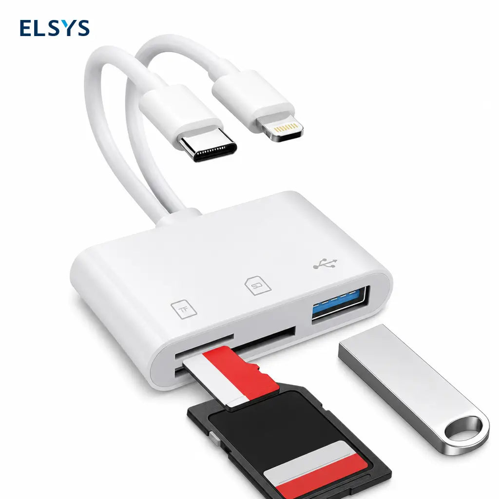 Lector de tarjetas SD 5 en 1 USB-C y Lightning con USB 3.0 para transferir fotos en iPhone, iPad y Android sin app
