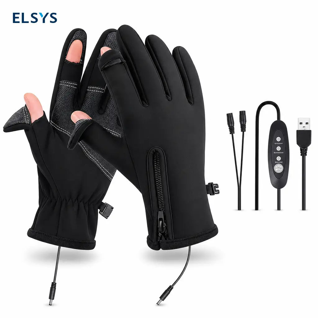 Guantes térmicos USB impermeables con 3 niveles de calor y pantalla táctil para pesca, moto y trabajo al aire libre en invierno
