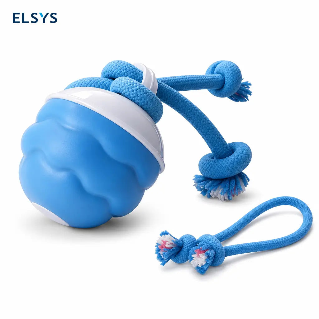 Pelota interactiva recargable para mascotas con movimiento automático y sonido, ideal para juego diario de perros pequeños y gatos en casa
