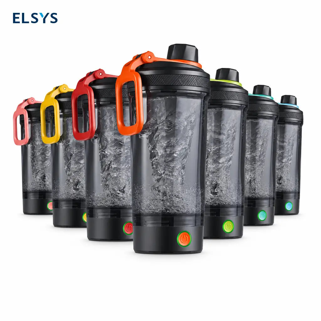 Shaker eléctrico para proteína con mezcla sin grumos, carga USB-C y tapa antifugas para gimnasio, oficina y batidos post entrenamiento