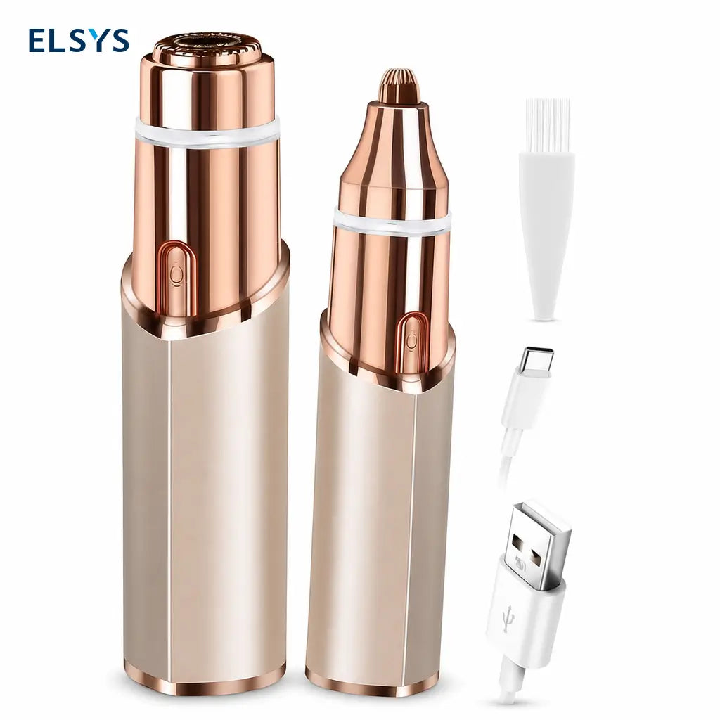 Perfiladora de cejas y depiladora facial recargable USB-C con LED para retoques precisos en rostro y vello fino