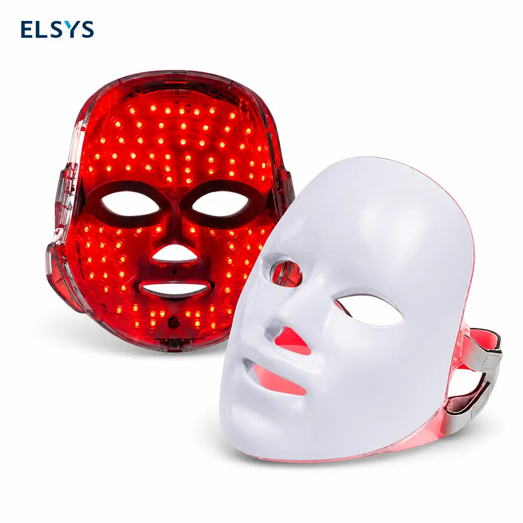 Mascarilla facial LED de fototerapia 7+1 colores con 90 luces y carga inalámbrica para rutina de skincare diaria práctica