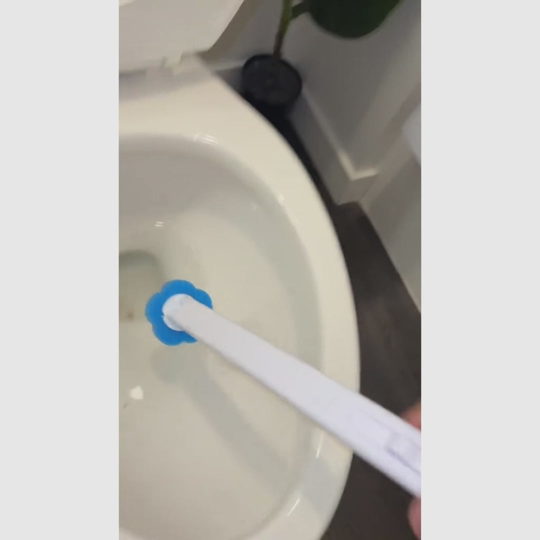 Cepillo desechable para baño con 24 repuestos aromáticos, limpiador integrado y soporte de pared para WC y lavabo diario