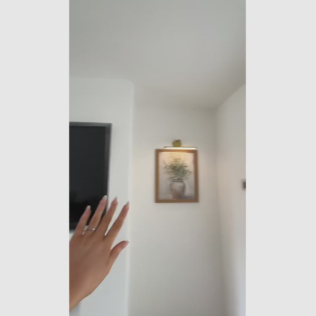Lámpara LED recargable para cuadros con control remoto, brillo ajustable y luz giratoria para pinturas, retratos, galería y decoración del hogar