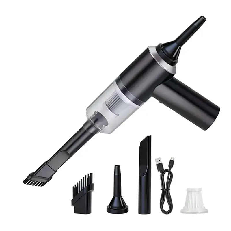 Aspiradora Portátil Inalámbrica con Rompe Vidrios y Corta Cinturón, Potente para Auto, Hogar y Mascotas, Carga USB
